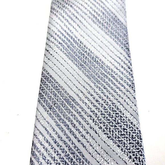 Stacy Adams Microfiber Gray Striped Gradient Skinny - Picture 2 of 6